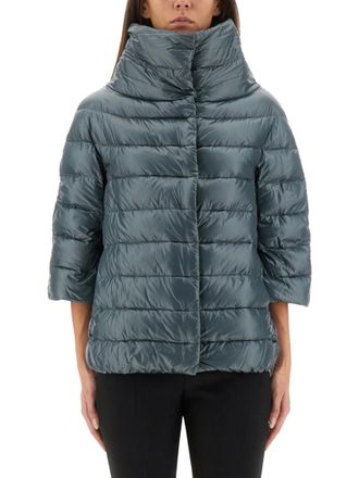 Herno Grey Quilted Turtle Neck Jacket
