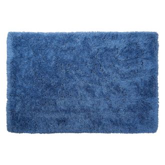 Beliani Beliani - Alfombra Peluda Azul De Pelo Largo 140 X 200 Cm Rectangular Con Mechones De Algod&oacute;n Cide