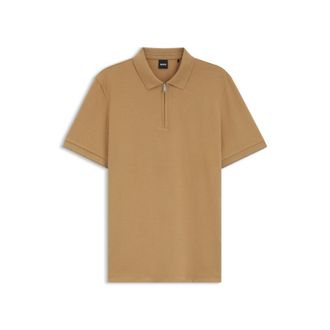 BOSS Regular-fit polo with zipper closure