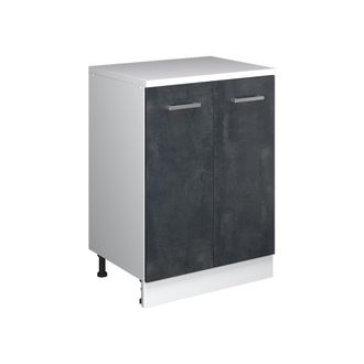 Vicco Armario De Cocina Para Techo Inclinado R-line, Hormig&oacute;n Negro, 60 Cm Sin Inclinaci&oacute;n Con 2 Puertas, Vicco
