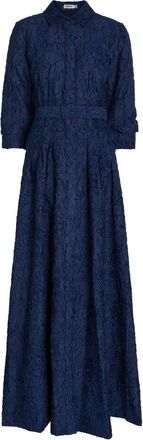 Jonathan Simkhai Courtney Floral-jacquard Belted Cotton-blend Gown - Navy - 2 (UK6 / XS)