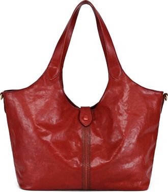 OLD TREND Marigold Genuine Leather Spacious Refined Carryall Tote in Burgundy at Nordstrom