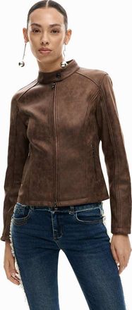 Desigual Giacca in pelle sintetica marrone