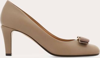 Ferragamo Women Vara bow pump Grey Size 1.5