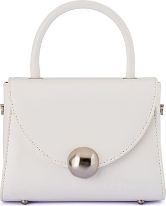 Olga Berg Hux Top Handle Faux Leather Bag in White at Nordstrom