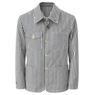 Bob Bob, Light Jackets, male, Multicolor, Size: 3XL Striped Cotton Jacket