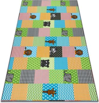 RugsX Rugsx - Carpet for kids zoo animals childrens multicolour 100x400 cm