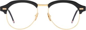 Thom Browne Pilotbril van acetaat en titanium - unisex - Brillen - Zwart - 55 MM - Accessoires