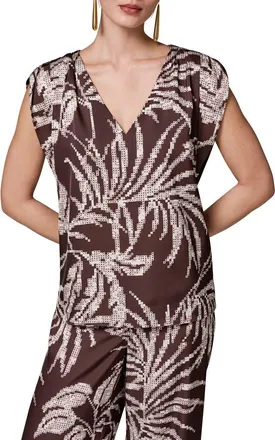 DKNY Print Cap Sleeve Top in Canyon Multi at Nordstrom, Size X-Small