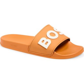 BOSS Kirk Slide Sandal in Bright Orange at Nordstrom Rack, Size 12Us / 11Uk