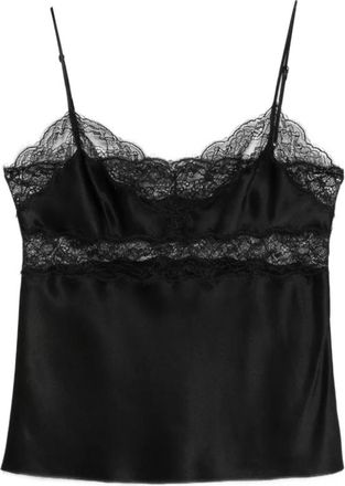 Nili Lotan Felicie Top met Kant - Dames - Tops zonder mouwen - Zwart - XS - Tops