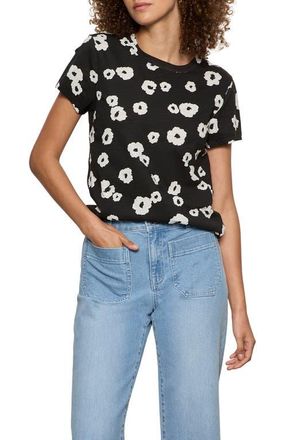 Sanctuary The Perfect T-Shirt in Black Petite Blooms at Nordstrom, Size Xx-Small