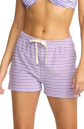 Billabong Josie Stripe Cotton Terry Shorts in Purple Punch at Nordstrom Rack, Size X-Small