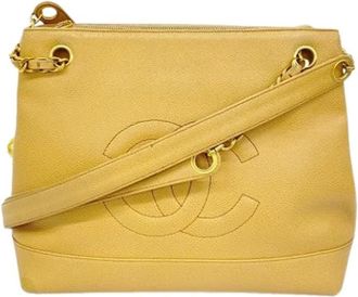 Chanel Pre-owned Shoulder Bags, female, Beige, Size: ONE SIZE Pre-owned Vintage Tote Bag