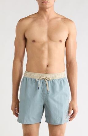 Rvca Charm Drawstring Swim Trunks in Lead at Nordstrom Rack, Size Medium