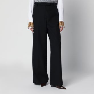 Dries Van Noten Pantaloni Penn neri in lana