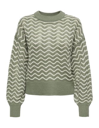 Jacqueline de Yong JdY Womens Jdyrita L/S Short Struc Pull KNT Noos Knitted Jumper, Sea Spray, S