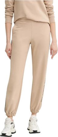 Karl Lagerfeld Logo Piping Trainingsbroeken - Dames - Sweatpants - Beige - L - Katoen - Broeken