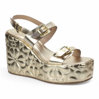 Love Rio Womens Dovie Quilted Wedge Sandal In Champagne