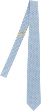 Ferragamo Light Blue Gancini Logo Tie