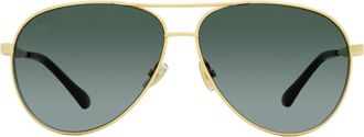 Jimmy Choo London Jimena Glitter-Embellished Pilot Sunglasses - Gold