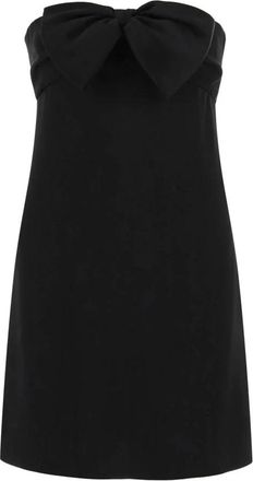 Saint Laurent Mini-jurk met strikdetail - Dames - Korte kleedjes - Zwart - L - Satijn - Kleedjes