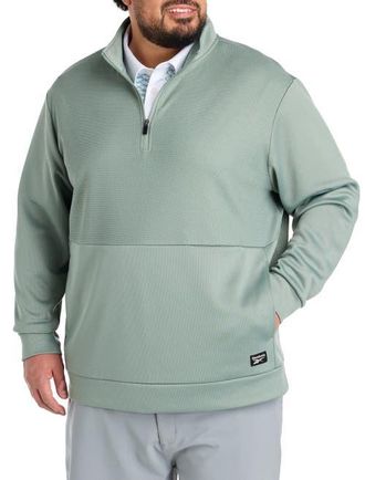 Reebok Big & Tall Performance Double-Knit 1/4-Zip Pullover in Light Fog at Nordstrom, Size 5X Big