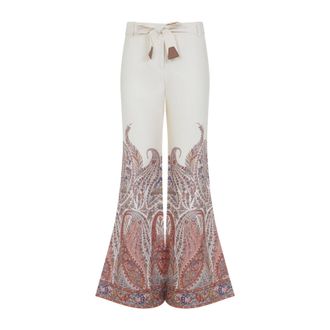 Zimmermann White Rhiannon Linen Pants-Donna