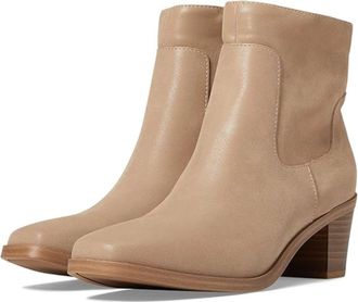 Mia Womens MIA Tasia Boots Beige Leather Block Heel Ankle Bootie HTAT208