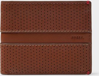 Fossil Mens Perforated leather wallet