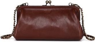 OLD TREND Iris Genuine Leather Vintage Frame Crossbody Bag in Brown at Nordstrom