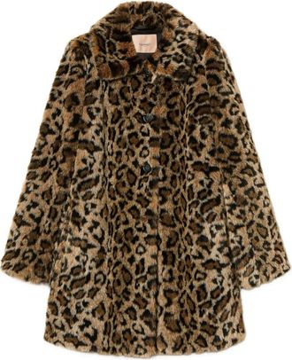 Twin-Set Pelliccia sintetica con stampa leopardata - Marrone