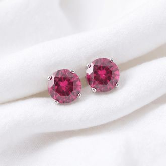 Pompeii3 1Ct TW Ruby Studs in 14k White or Yellow Gold
