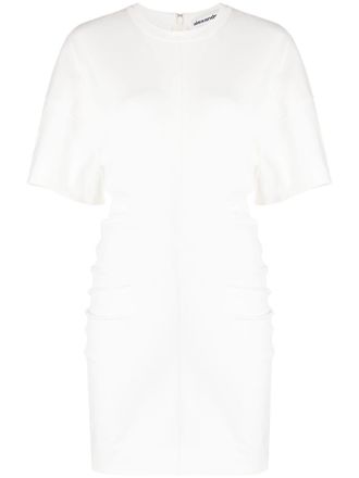 Alexander Wang draped jersey minidress - women - Cotton/Elastane/Polyamide - 0 - White