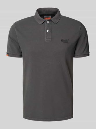 Superdry Regular Fit Poloshirt mit Label-Stitching in Black, Gr&ouml;&szlig;e XXL