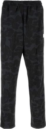 A Bathing Ape Geprinte polyester joggingbroek - Heren - Sweatpants - Zwart - XL - Polyester - Broeken
