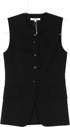 Tibi Gilet con scollo a V - Nero