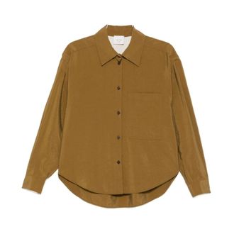 Alysi Dames, Blouses & Shirts, Bruin, Maat: XS Zijde