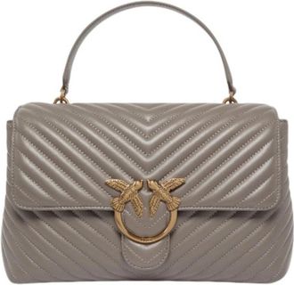 Pinko Big Lady Love Bag Puff - Dames - Handtassen - Grijs - ONE Size - Leer - Tassen