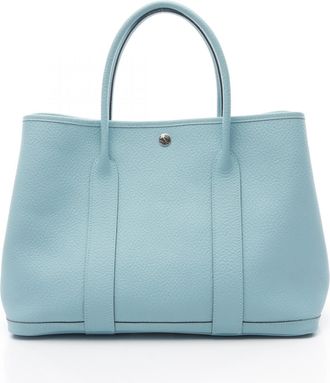 Hermès Garden Blue Vache Leather Tote Bag (Pre-Owned)