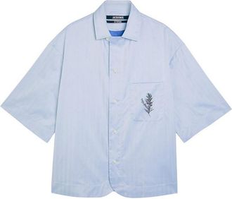 Jacquemus Light Blue Cotton Short-Sleeved Shirt
