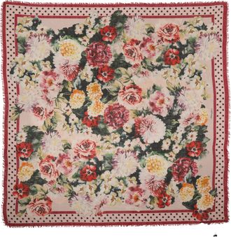 Dolce & Gabbana Multicolor Floral Print Square Stole 136cm x 130cm Womens Scarf (Pre-Owned)