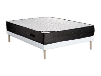 Vente-Unique Conjunto de somier tapizado de 160 x 200 cm + colch&oacute;n de muelles ensacados de 7 zonas y memoria de forma - MERISI de YSM&Eacute;E