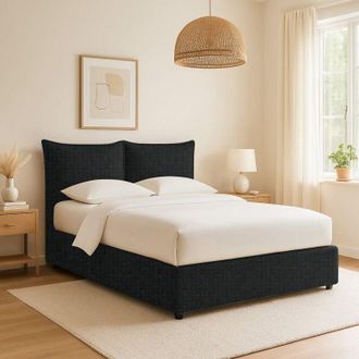 Talamo Italia Cama Individual Chatteris, Desenfundable, Hecho En Italia, Gris Oscuro