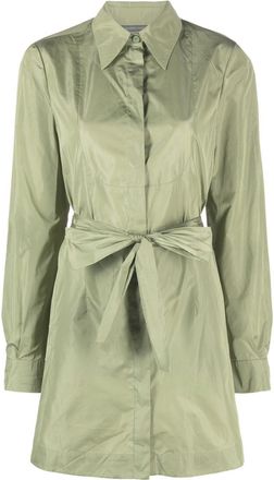 Alberta Ferretti tie-waist shirt dress - women - Silk/Polyester - 40 - Green