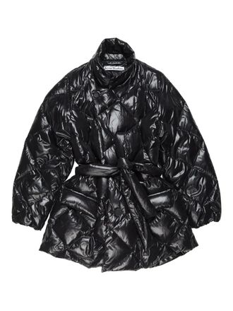 Acne Studios quilted belted padded coat - men - Recycled Nylon/Nylon/Duck Down/Duck Feathers - S - Black
