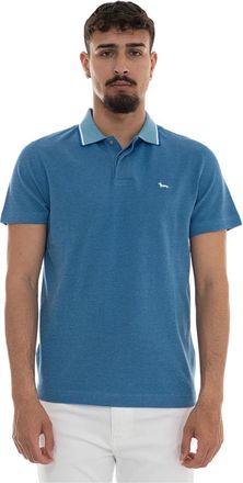 Harmont & Blaine Tops, Heren, Blauw, XL, Katoen, Oxford Piqu&eacute; Poloshirt