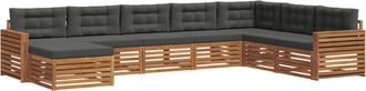 vidaXL Conjunto De Sof&aacute;s De Exterior 8 Uds. Natural Y Antracita Vidaxl