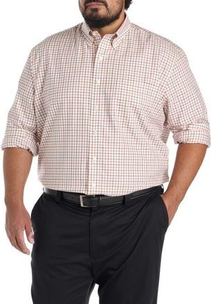 Brooks Brothers Big & Tall Non-Iron Plaid Sport Shirt in Ivory Red Black at Nordstrom, Size Xx-Large