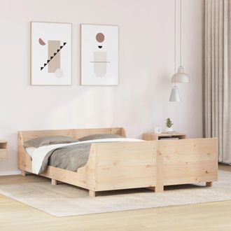 Berkfield Home Bed Frame without Mattress 135x190 cm Double Solid Wood Pine in Brown
